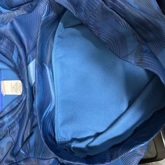 Kids Adidas Blue Patterned Hoodie with Pockets - Picture 5 of 5